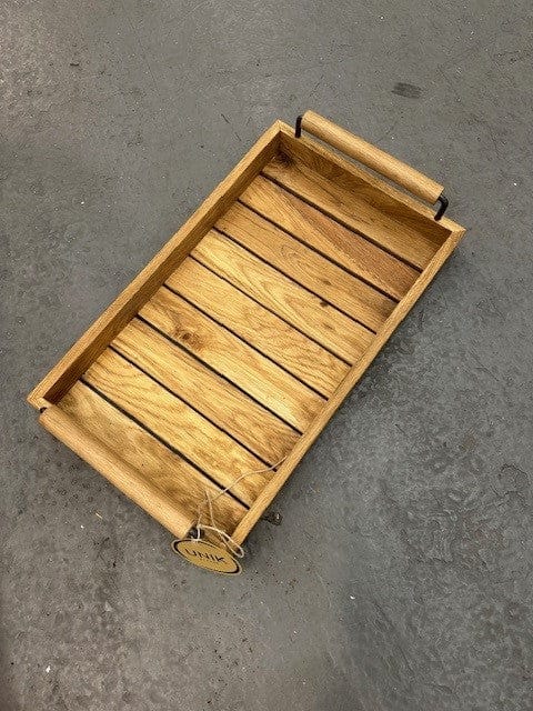 Ekbricka med handtag 50 cm – handgjord serveringsbricka i ek