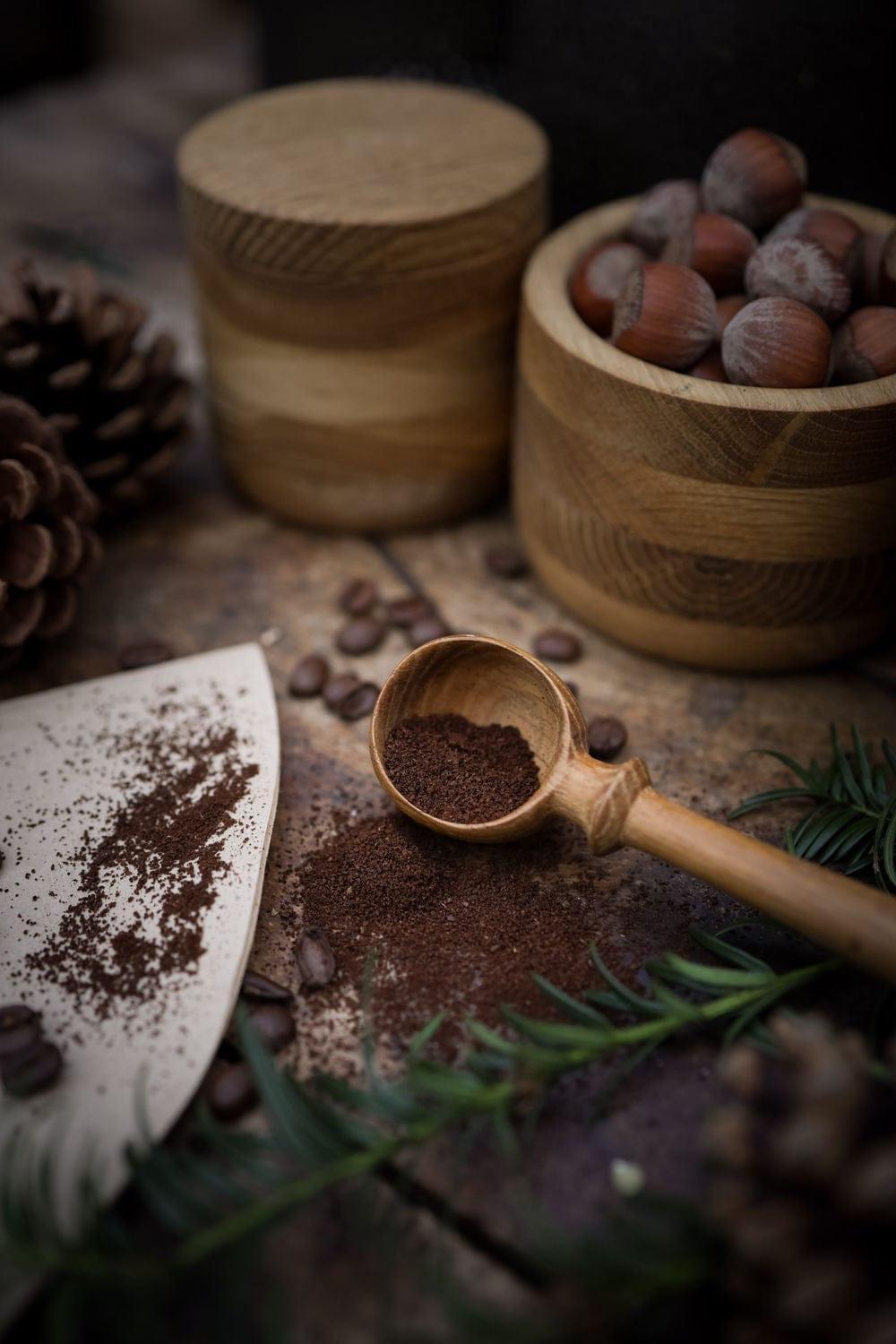 Skopa i ek 17 cm – För kaffe