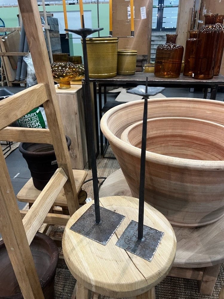 Handsmidd ljusstake i stål