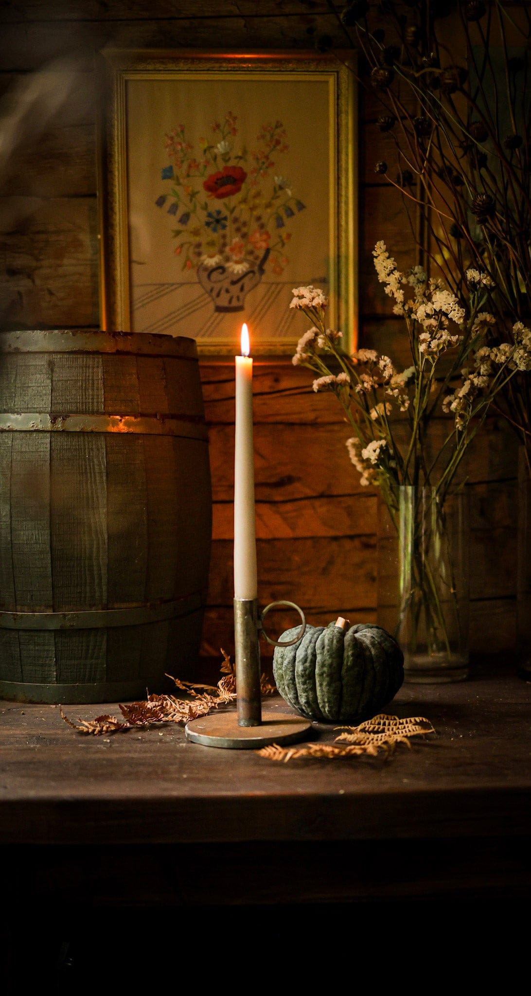 Ljusstake med ring  i stål - 10 eller 13 cm