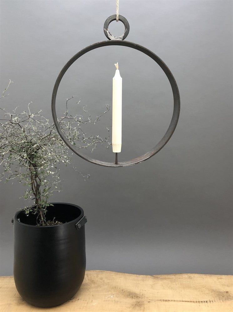 Rund hängande ljusstake i stål 30 cm – stilren design