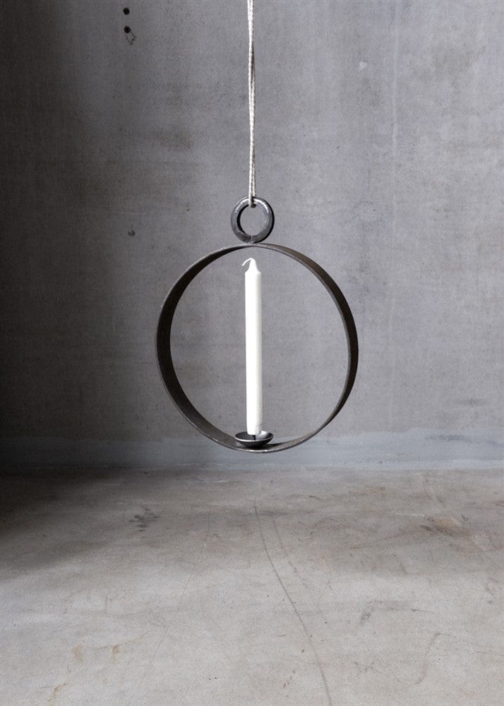 Rund hängande ljusstake i stål 30 cm – stilren design