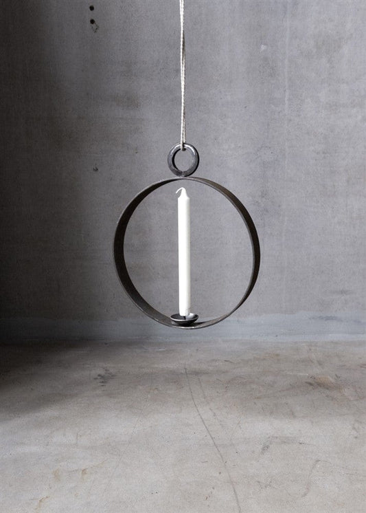 Rund hängande ljusstake i stål 30 cm – stilren design