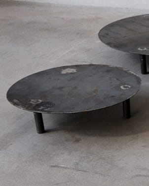Rund stålplatta med fötter 27-47 cm