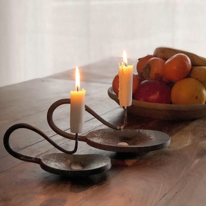 Unik By Hand Ljusstakar Oval ljusstake i handsmitt stål - 8x12 cm